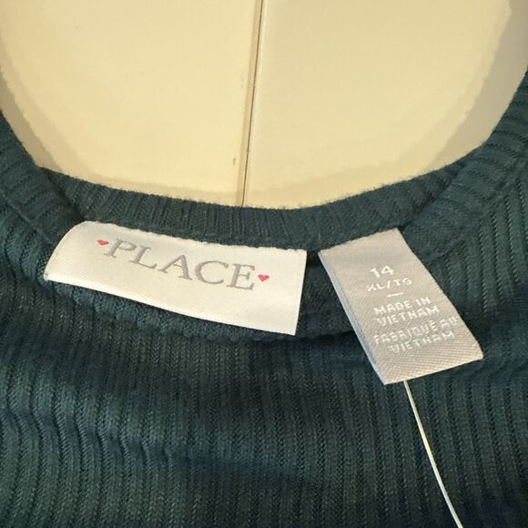 NWT The Children's Place Green Bodice Dress Green/Gray Plaid Skirt XL - Picture 4 of 7